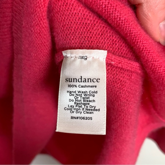 Sundance cowl neck pink cashmere sweater size large - Picture 3 of 5